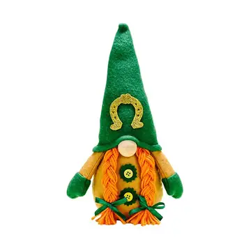 Karikatūra Īrijas Dienu Zaļās Sejas Rūķu Lellēm, Gnome Goblin Plīša Rotaļlieta Dekoru Prop St. Patrick Āboliņš Elf Doll Partiju Ornaments