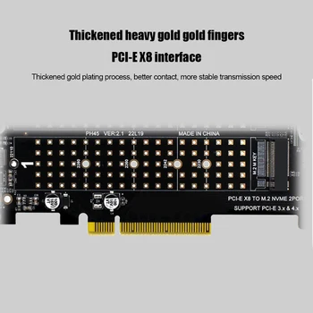 PCIEX8, Lai NVME M. 2 MKEY Paplašināšanas Karti 2 Ostās Split Kartes 2x32Gbps Pārsūtīšanas Ātrumu RAID Masīva Paplašināšanas Adapteri, Pamatplati
