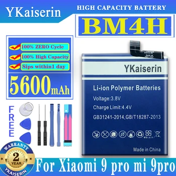 YKaiserin BM4H 5600mAh Baterija Xiaomi 9 Pro 9Pro Mi 9pro BM 4H BM-4H Augstas Ietilpības Batteria + Izsekošanas Numuru