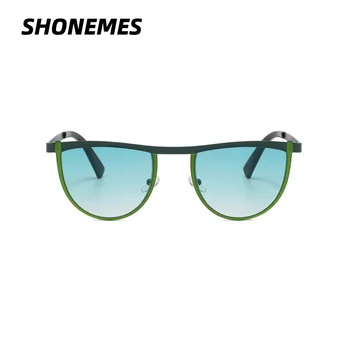 SHONEMES Daļēji Apļa Saulesbrilles Vīriešiem, Sievietēm, Retro Dizains Steampunk Brilles Āra UV400, Saules Brilles, lai Unisex