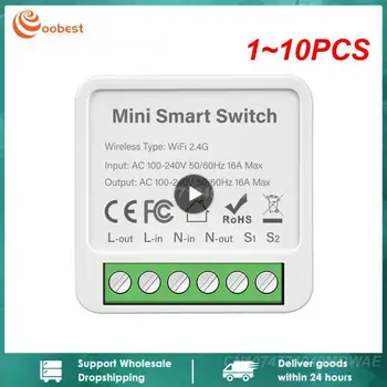 1~10PCS MINI Wifi Smart Switch Supporte 2way Vadības Taimeris Bezvadu Slēdži Smart Home Automation Darbu Ar Tuya Alexa, Google