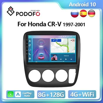 Podofo 4G CarPlay Android Radio Honda CR-V 1997-2001 Auto Multimedia Player 2din GPS Stereo IPS Vadītājs Vienību Ai Balss Autoradio