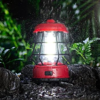 Tūrisma inventārs Lukturīti, ar Metāla Āķi Ūdensizturīgs Retro LED Lampiņa ar Bateriju Darbināmas Bezvadu Kempinga Lampas Pārgājienu Zvejas