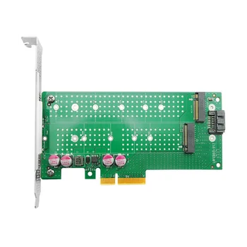PCIE4.0 Expansion Card PCIE4.0 X4, lai M. 2 NVMe+NGFF (SATA) SSD Solid State Disku Adaptera Karti M. 2 NVMe Paplašināšanas Karti