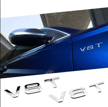 1pc ABS Sudraba V6T V8T RS Automašīnas Emblēmas Uzlīme Audi Q7 Q8 Q5 Q3 TT TTS S3 S4 S5 S6 S7 S8 A3 A4 A5 A6 A7 A8 Piederumi