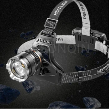 4 Režīmā XHP50 LED Sensors Lukturis Ūdensizturīgs Vadītājs Gaismu Uzlādējams Zvejas Meklēšana Kempings zoom Galvas Lukturītis Zoom Laternas