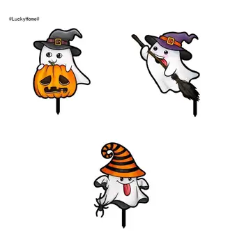 Akrila Halloween Ghost Pagalmā Zīme Ķirbju Cepure Brīvdienu Puse Fona