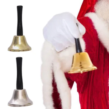 Ziemassvētku Puses Zvani Koka Rokturi Zelts, Sudrabs Skolas Zvans Uzņemšanas Bell Restorāns Signālzvans Ziemassvētku Santa Claus Džinglu Bell