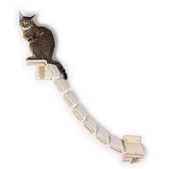 Sienas Stiprinajums Kaķis Kāpnes, Sienas Uzstādīts Koka Kaķis Solis Alpīnists, Mājdzīvnieku Piederumi, Kāpnes Ar Kokvilnas Virves Kaķis Numuri Pet Veikalos