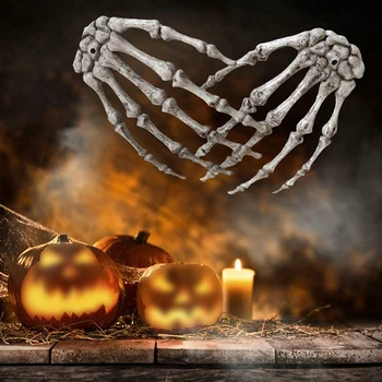 1Pair 15cm Halloween Viltus Skelets Roku Balsti Reāli Plastmasas Cilvēka Rokas Kaulu Halloween Puse Biedējošu Dekorācijas, Butaforijas