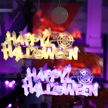 Led Vēstuli Halloween Neona Apdares Akrila Izkārtne Lampas Happly Halloween Puse Logu Apgaismojums Dekorēšana Nightlight