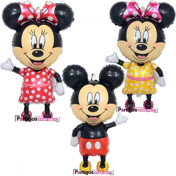 Disney Mickey Mouse Minnie Mouse Trīsdimensiju Balonu Bērnu Dzimšanas Dienas Svinības Rotājumi Bērnu Duša Puse Apdare