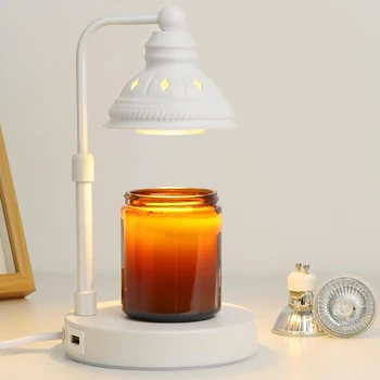 Regulējams Metāla Regulējamas Svece Melter Fit Galda Lampas Elektriskās Aromterapijas Sveču Siltāks Lampa ar USB Portu Mājas Dekoru