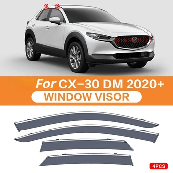 Priekš Mazda CX-30 DM 2020-2022 Ārējā Apdare Chrome Piederumi Logu Aizsegu Weathershields Vējš, Lietus Aizsargs Deflektori