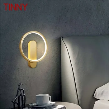 TINNY Misiņa Sienas Lampas Ziemeļvalstu Mūsdienu Zelta Brā Vienkārša Dizaina LED Gaismas Iekštelpu Mājas Apdare