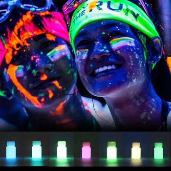 50g Ūdensizturīgs, kas Spīd Tumsā Luminiscences Gaismas Pigmenta Krāsas Festivālos Karnevāli Puse DIY Mākslas Amatniecības Projektiem, Krāsošana