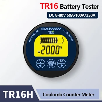 Jaunu TR16 8-120V Ūdensizturīgu Akumulatora Kapacitāte Testeri Spriegumu Pašreizējo LCD Displejs ar Atmiņas Funkcija Akumulatora uzlādes Indikators