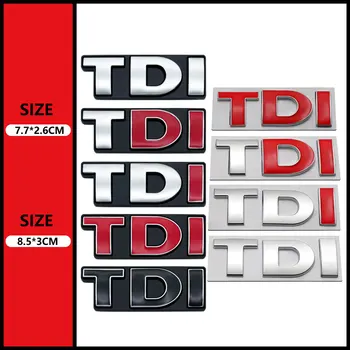 TDI Emblēmu Metāla Auto Uzlīme Ķermeņa Decal Restes Emblēma Logo VW Golf, Polo Tiguan Touareg Jetta Audi A6 Q5