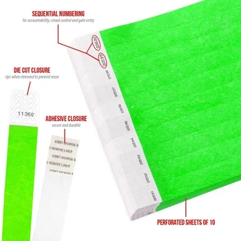 500 Gab. Papīra Aproces Neona Gadījumā Aproces Krāsainas Aproces Ūdensizturīga Papīra Kluba Roku Diapazoni (Zaļš)