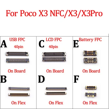 2gab LCD Displejs, Touch Screen ražošanas procesu kontroles Savienotājs Uz Mātesplates, Lai Xiaomi POCO Pocophone X3 NFC/X3/X3 Pro Akumulatora Kontaktdakšu Flex 40pin