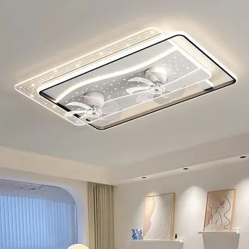 Dzīvojamā istaba dekorēšana guļamistaba dekors led Griestu ventilatori ar gaismas tālvadības ēdamistaba Griestu ventilators gaismas iekštelpu apgaismojums