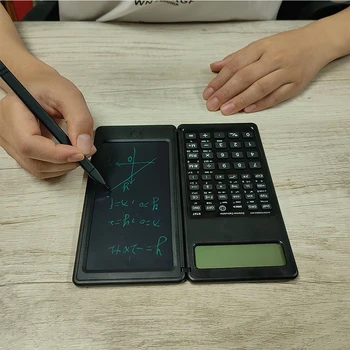2-in-1 Zinātniskais Kalkulators un LCD Notepad ar Dzēšanas Funkciju Profesionālās Portatīvo Salokāmo Kalkulators Studentiem