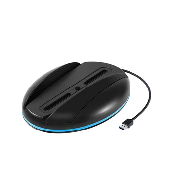 Jauns Vertikālo Bāzi PS5 Konsoles 7 Krāsas Spēļu Piederumi ar 3 USB Pieslēgvietām, Konsoles Stāvēt RGB Turētājs(Melns)