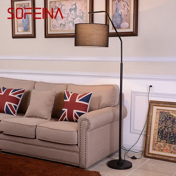 SOFEINA Ziemeļu Zvejas Grīdas Lampa ModernFamily Dzīvojamā Istaba Guļamistaba Radošo LED Dekoratīvās Pastāvīgās Gaismas