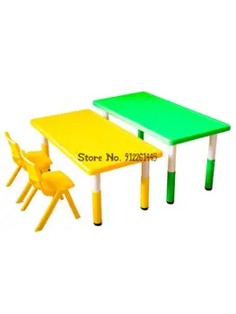 Bērnudārza galds un krēsls, taisnstūra bērnudārza galda plastmasas taisnstūra galds bērnu galda un krēslu komplekts bērnu galda
