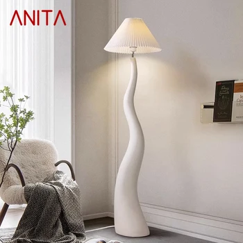 ANITA Ziemeļvalstu Krēms Stila Grīdas Lampa franču Stila Dzīvojamā Istaba Guļamistaba Radošo Izliekti Dekoratīvi Atmosfēru