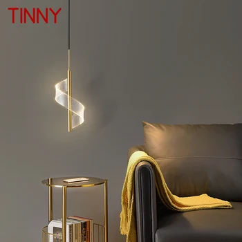 TINNY Misiņa Kulons Lustra LED 3 Krāsas Zelta Vara Karājas Gaismas Mūsdienu Mājās Dzīvot Istabā Guļamistaba Dekori