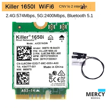 JAUNĀS Killer 1650i AC Dual Band 2.4 gb / s Bezvadu AX201NGW Wifi Karti AX201 802.11 AX Bluetooth 5.0 Portatīvo datoru adapteri Windows 10