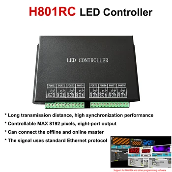 H801RC Tiešsaistes/Bezsaistes LED 8port Kontrolieris 8192 Pikseļi SPI Kontrolieris Strādā Ar Maģistra Kontrolieris H803TV, H802TB, H801TC, H803TC