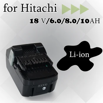 18V 6.0 Ah 8.0 Ah 10.0 Ah Li-ion Akumulatora Hitachi Bezvada elektriskajos instrumentos, lai BSL1850 BSL1860 BCL1815 EBM1830 BSL1840 33