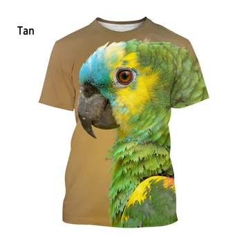 Jauno Modes Papagailis 3D Druka, T-Krekls Vīriešiem Sievietes Vasaras Ikdienas Īsās Piedurknes Putnu Krekls Top