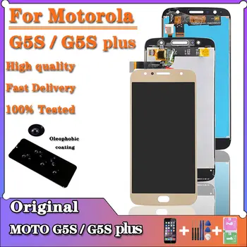 Oriģināls Par Motorola Moto G5S LCD XT1793 Touch Screen Digitizer sanākt Uz Moto G5S Plus lcd XT1803 Displeja Nomaiņa