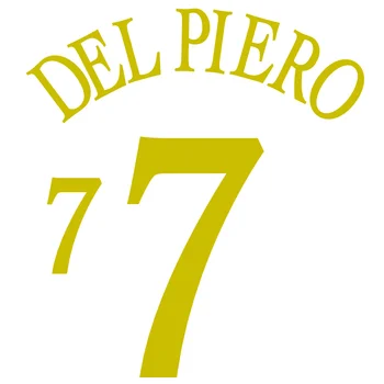 Pielāgot 2004 Retro Futbola Nameset Nozīmītes Tīra Zelta, 7 DEL PIERO augstākās Kvalitātes Futbola Nameset
