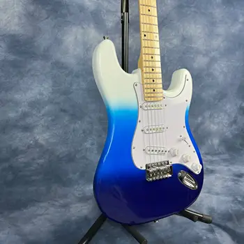 Newst Zilā krāsā Elektriskā Ģitāra, Kļavu Kakla Augstas Kvalitātes pickups Handwork 6 stings gitaar Ātri Bezmaksas Piegāde
