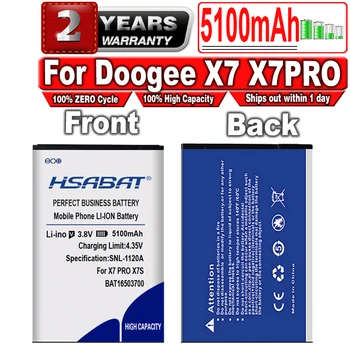 HSABAT BAT16503700 5100mAh Augstas Kapacitātes Akumulatoru Doogee X7 X7PRO X7S X7 PRO ietvaros izsekošanas numuru