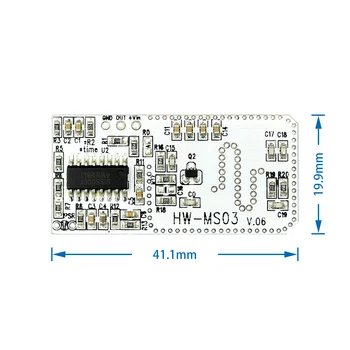 Augstas Veiktspējas Kustības Sensora Modulis Radara Kustības Sensora HW-MS03 2.4 GHz līdz 5,8 GHz Mikroviļņu Radara Sensora Modulis Arduino