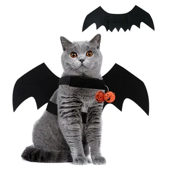 Modes Augstas Kvalitātes Cat Apkakles Halloween Rotā Suņu Piederumi Pet Apkakle Bat Wing Bell Modeļa Transformācijas Apkakle par Mājdzīvnieku