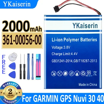 YKaiserin Akumulatora 361-00056-00 2000mAh Rezerves Akumulatoru GARMIN GPS Nuvi 30 Nuvi30 40 40LM 50LM 50 + Bezmaksas Rīkiem Bateria