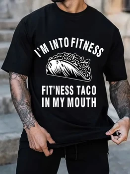 Vasaras vīriešu tortilla roll vēstuli izdrukāt īsām piedurknēm T-krekls modes tendence jaunums vīriešu top apģērbs