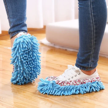 Daudzfunkcionāls grīdas putekļu čības slinks mopping kurpes mājas vannas istabā grīdas tīrīšanas microfiber tīrīšanas apavi