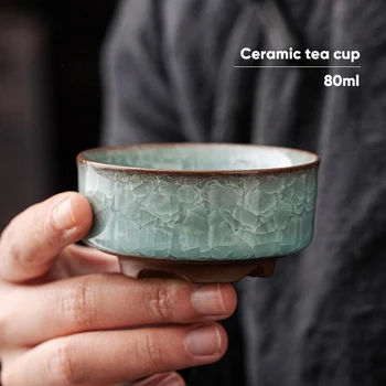 1 vintage ledus krekinga keramikas tējas tase Ķīniešu stilā tējas tase Kung Fu tējas tase burbulis tējas tasi kafijas krūze tējas tase tējas komplekts
