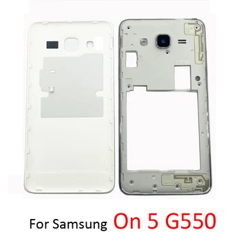 Samsung Galaxy 5 G550 G550T G550F Tālrunis Jauno Mājokļu Vidējā Rāmis Ar Atpakaļ Akumulatora Vāciņu Durvis