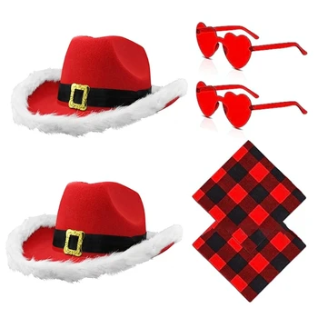 Sirds Formas bez apmales Brilles + Apgaismota Ziemassvētku Cepure + Pledi Kerchief Ziemassvētku Tērpi Sieviešu DXAA