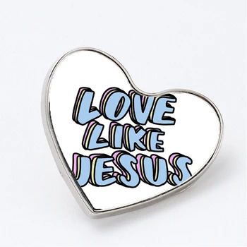 Mīlestība, Tāpat Kā Jēzus Shj Piespraudes Pin Rotaslietas Piederumu Pielāgot Broša Modes Atloks Nozīmītes