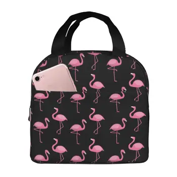 Rozā Flamingo Pusdienas Maisā Izolētas Multi-funkcionālo Pusdienas Tote Somas Atkārtoti Termiski Cooler Bag
