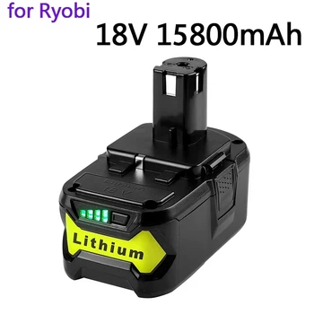 18V akumulatora 15800mAh Li-On uzlādējamo Par Ryobi Karstā P108 RB18L40 Uzlādējamo Akumulatoru Jauda Akumulatora Instruments Ryobi VIENS